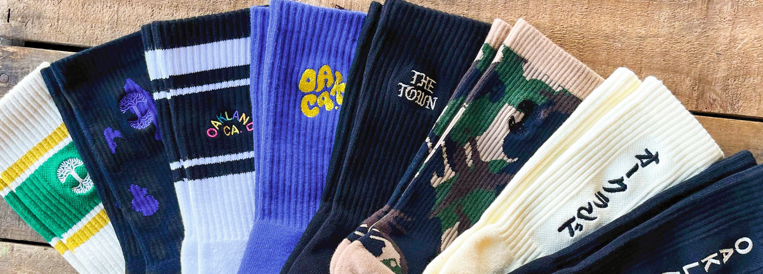 A variety of Oaklandish Socks