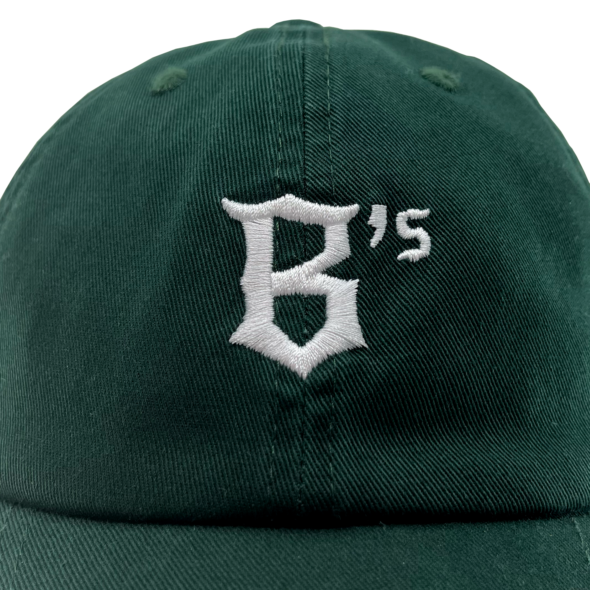 Detailed view of green Oakland Ballers Dad Hat.