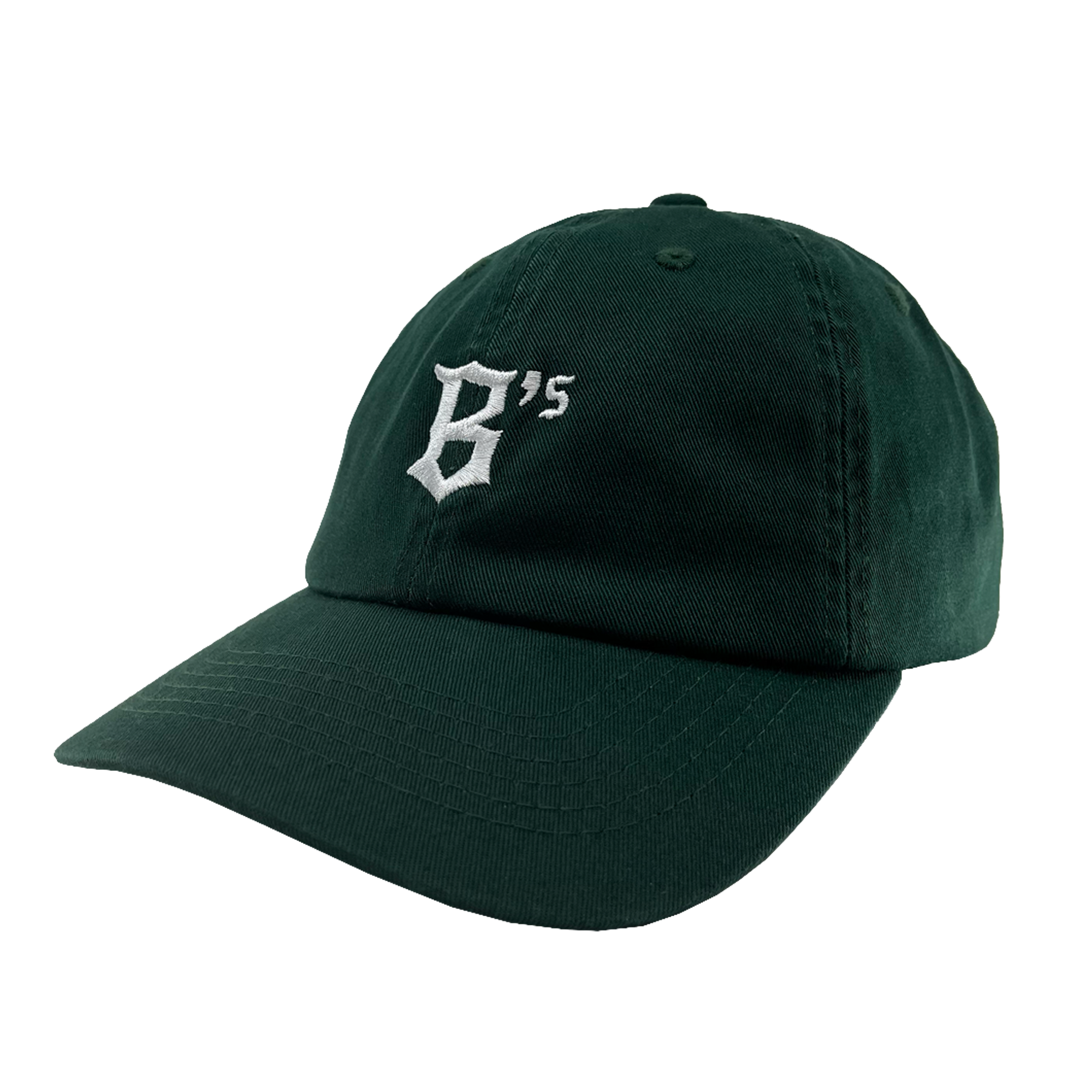 Angled side view of green Oakland Ballers Dad Hat.