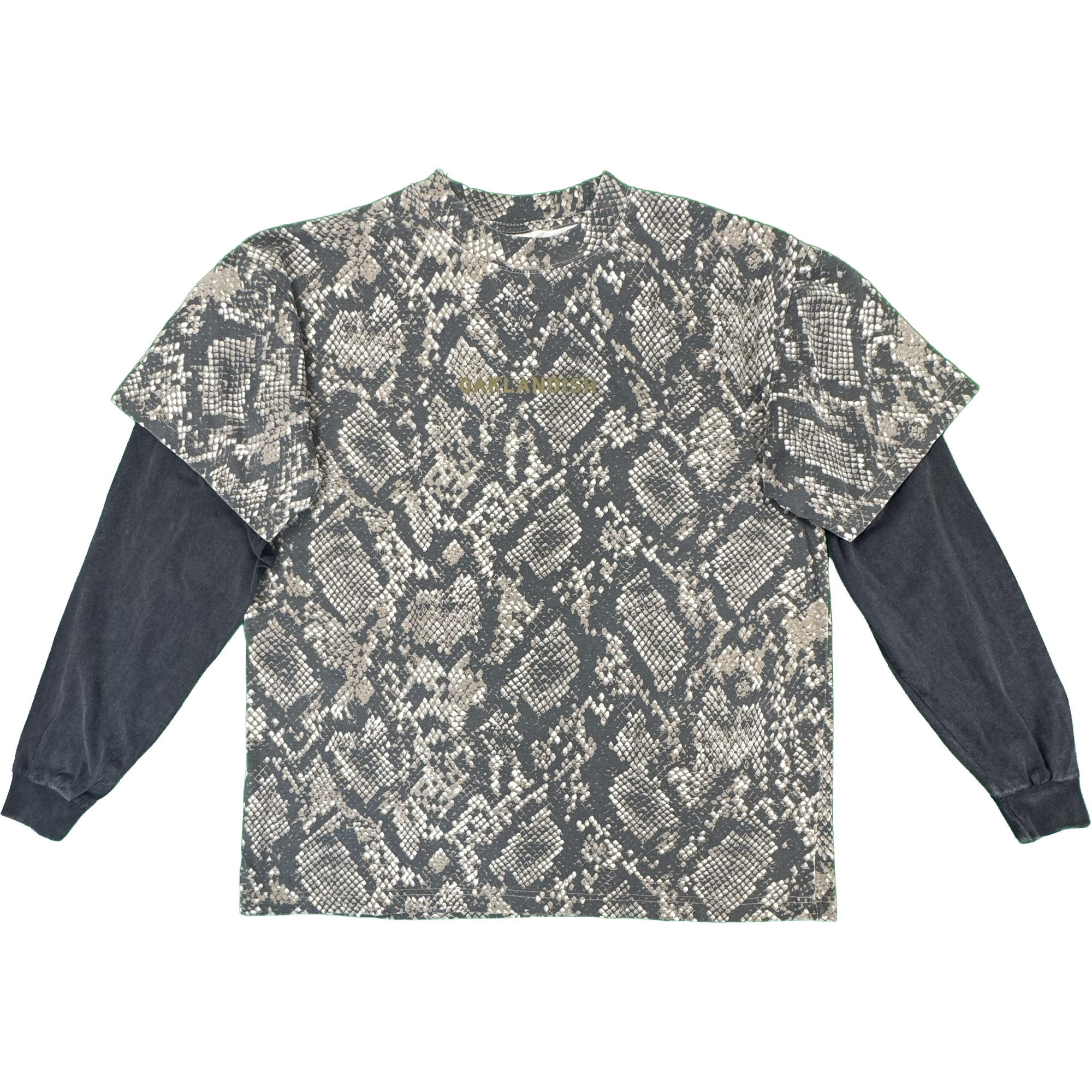 Introducing the Oaklandish Classic Logo LS Tee by Oaklandish—a long sleeve t-shirt crafted from 100% cotton, featuring the iconic Oaklandish logo. The shirt is displayed flat on a white background.