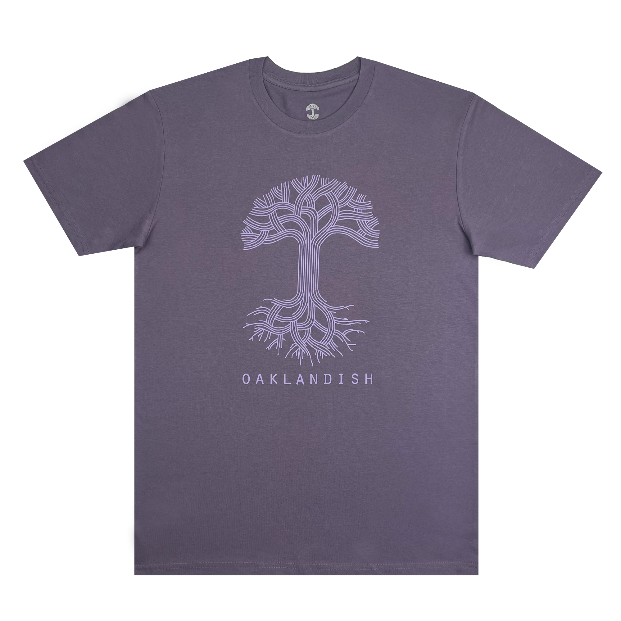 front view Oaklandish classic logo tee mauve.