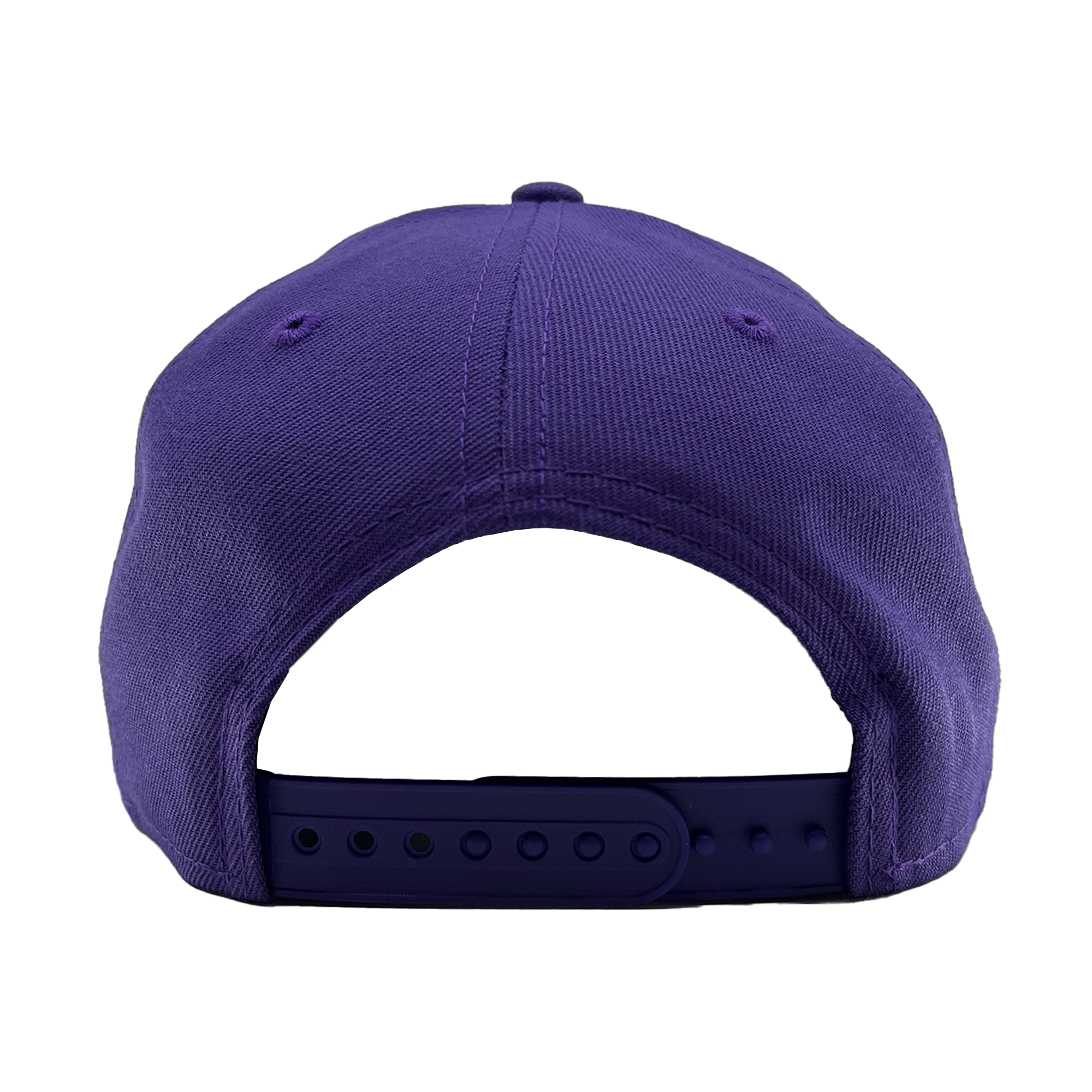 A purple GSV 9FORTY AF snapback by GSV, shown from the back with an adjustable plastic closure and textured fabric, set against a plain white background.