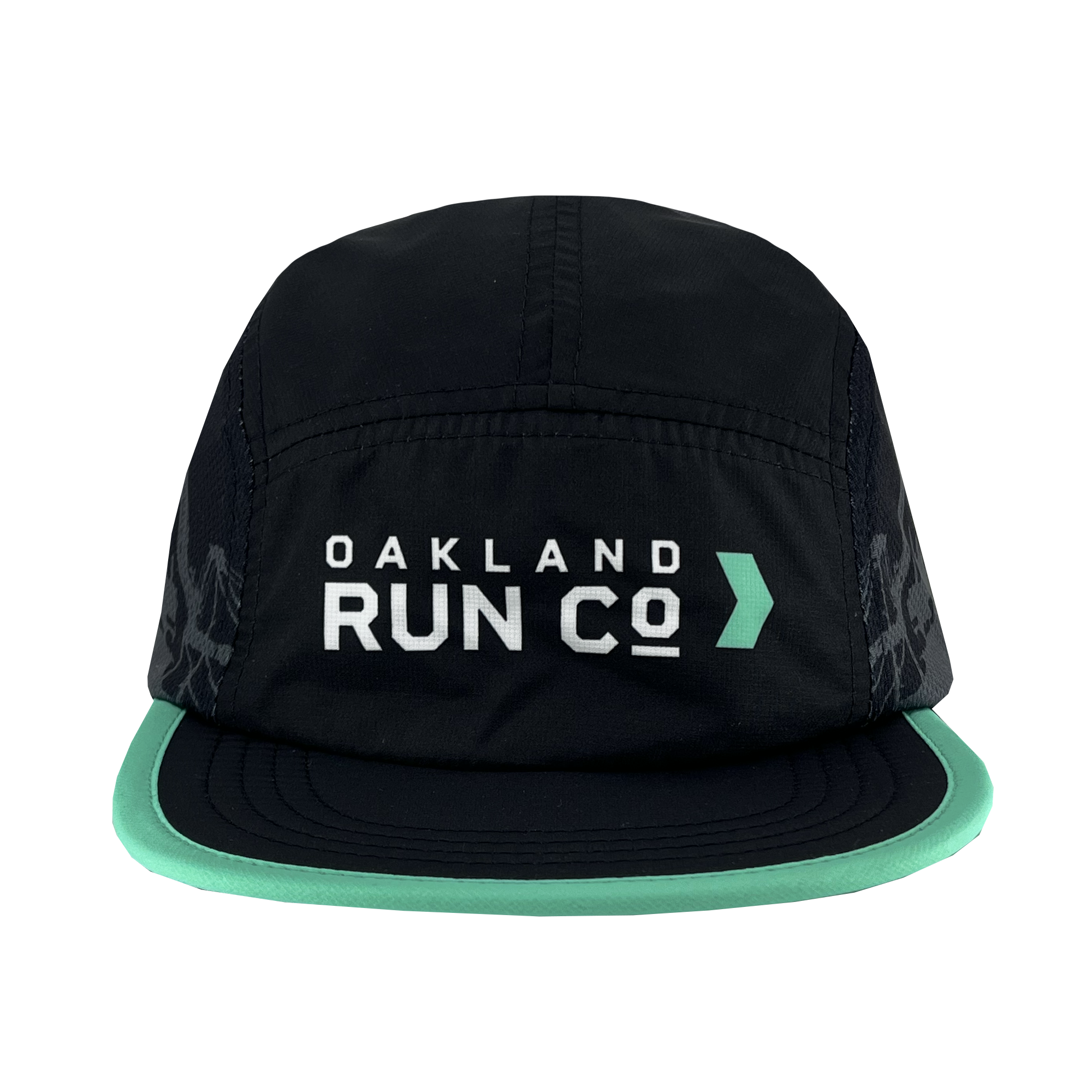 Running Hat OakRunCo, Light Breathable Mesh, Black & Green