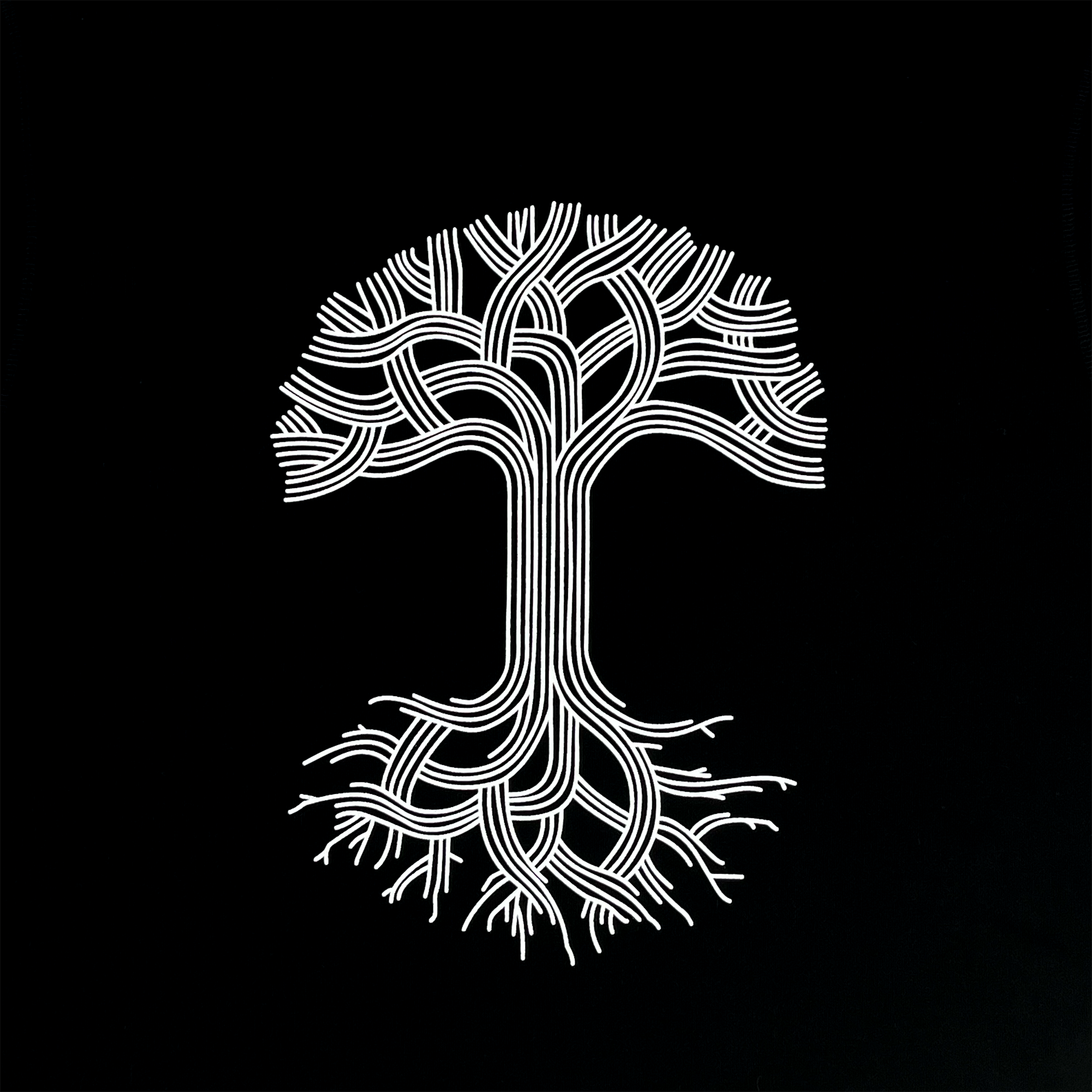 Detailed back view of Premium crewneck sweatshirt - Oaklandish tree logo, Black