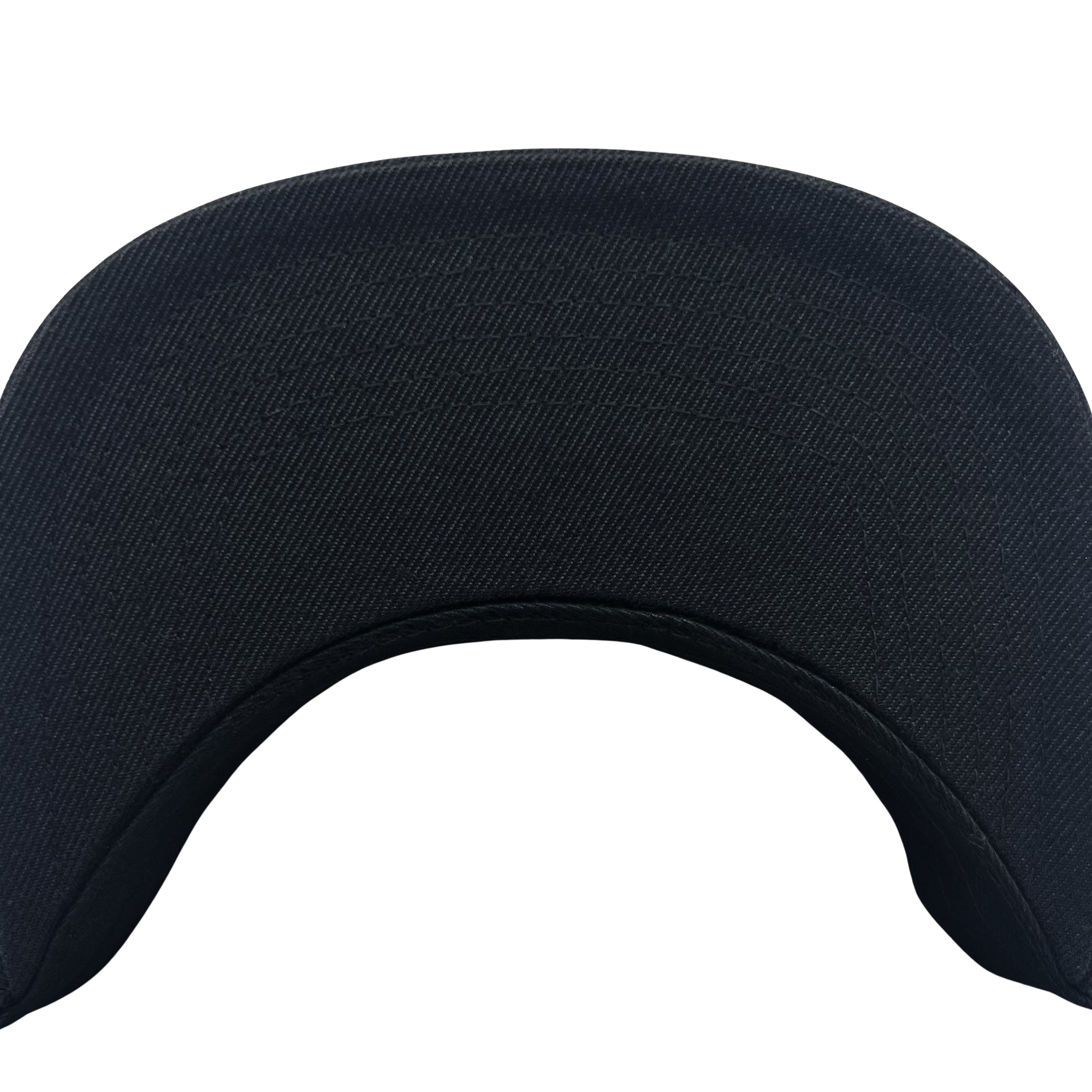 Close-up view of the underside of the Oaklandish Classic Snapback. The image showcases the brim and interior lining, which is gray with black text repeatedly reading "OAKLANDISH." The seams and rivets are also visible, highlighting the quality craftsmanship of this distinctive headwear by Oaklandish.