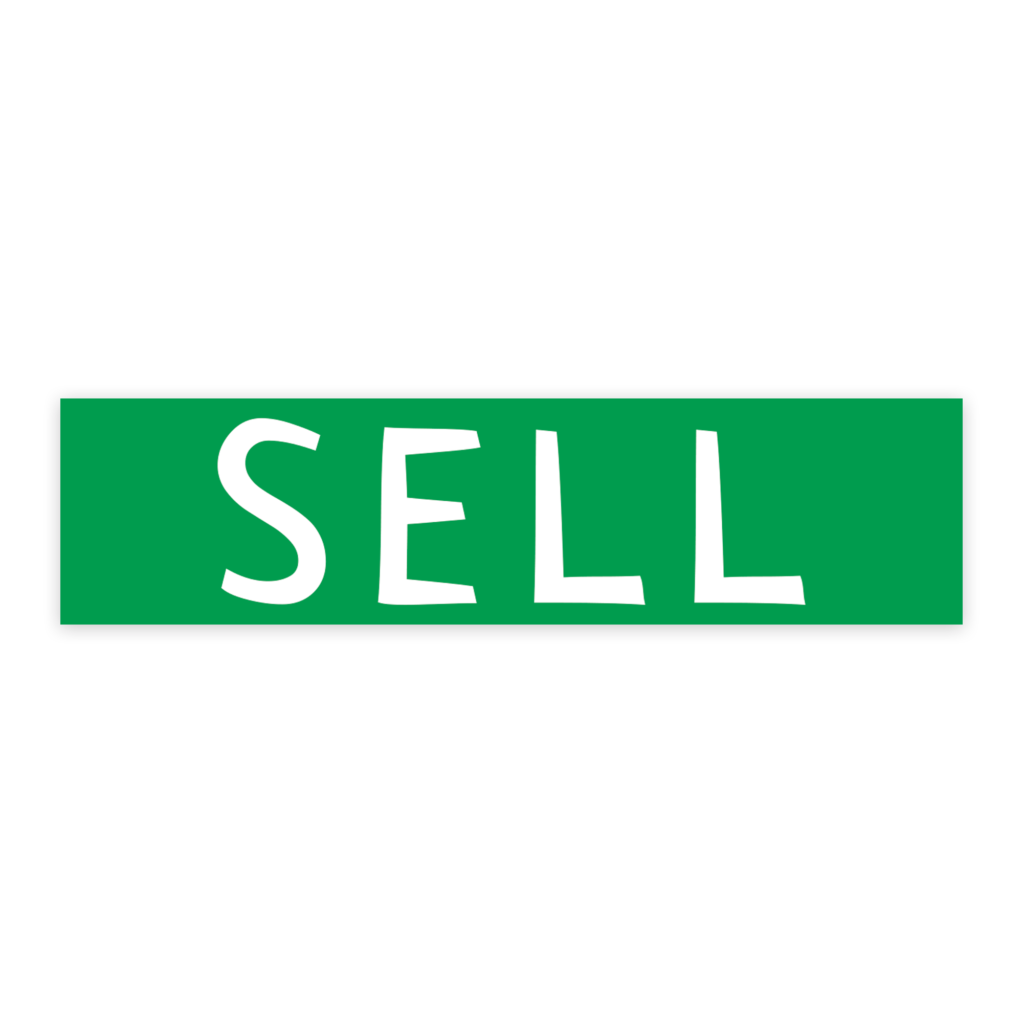 SELL Text in White on 8" width kelly sticker.