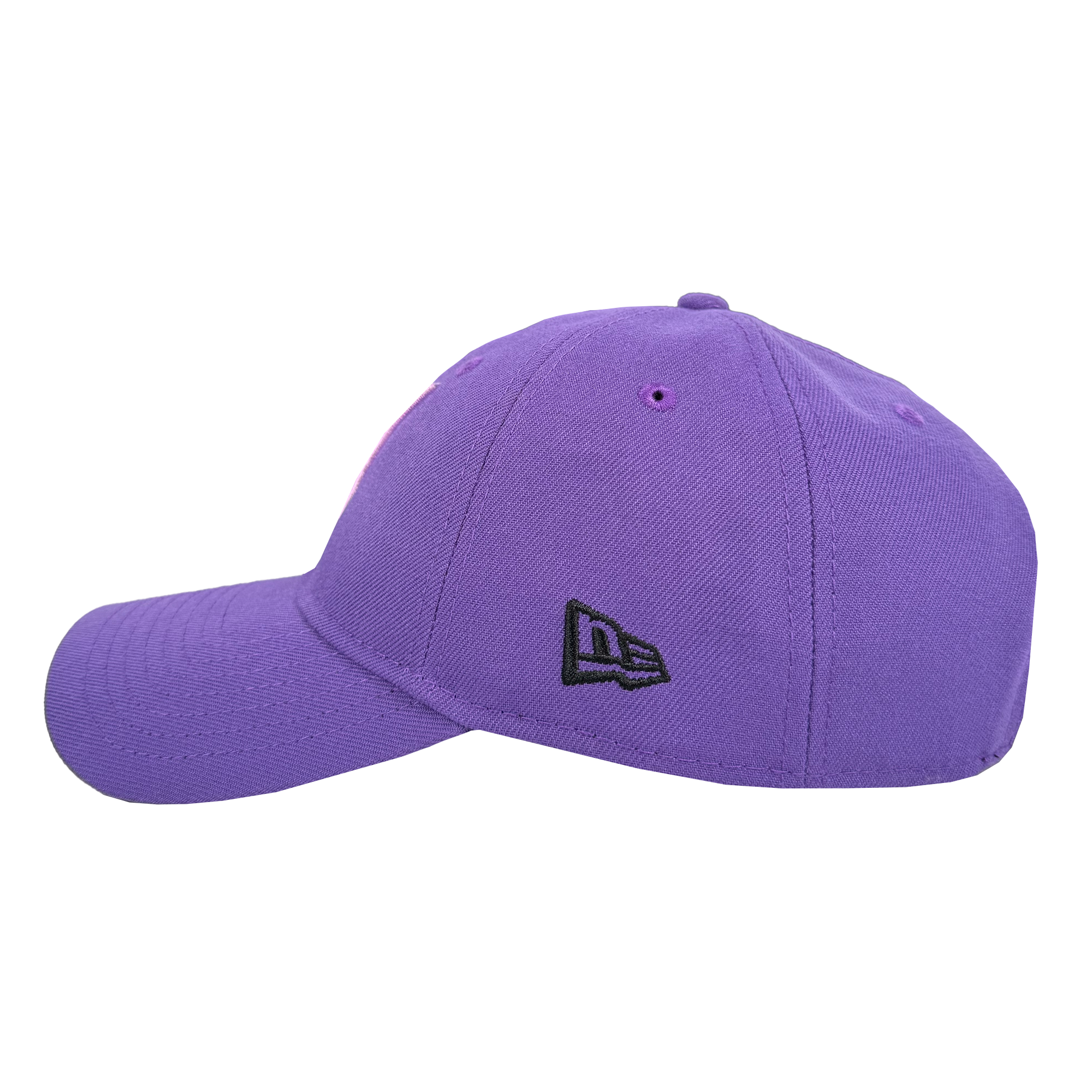 The GSV 9TWENTY dad hat by GSV is shown from the side on a white background, with a purple color, curved brim, adjustable strap, and small black embroidered logo on the side panel. It features visible stitching and eyelets for ventilation.