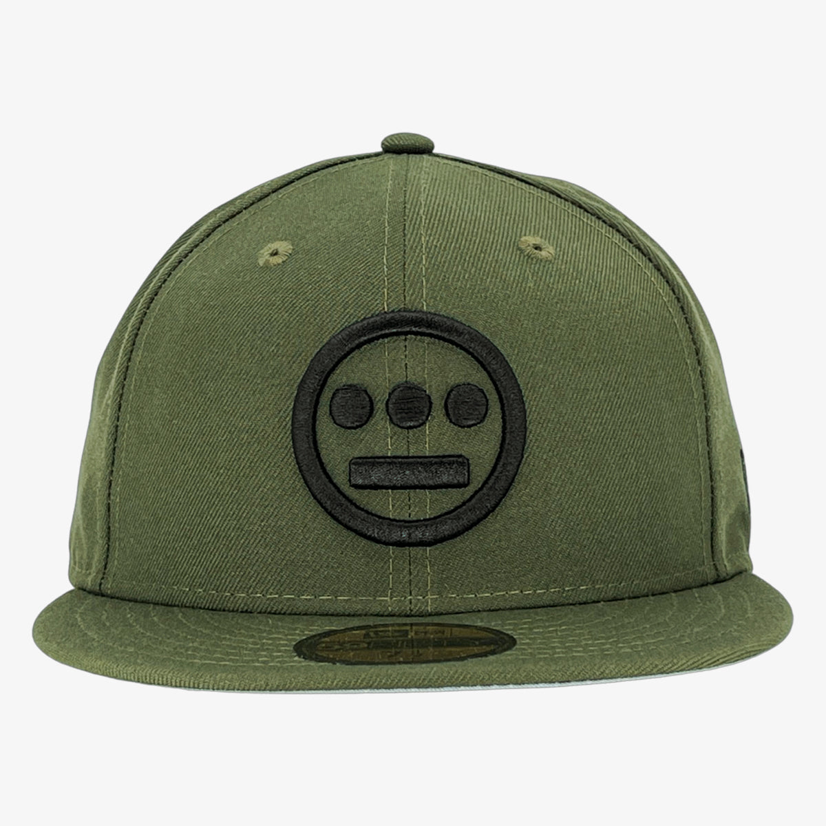 Rifle green New Era cap with black embroidered Hieroglyphics hip-hop logo on the crown.