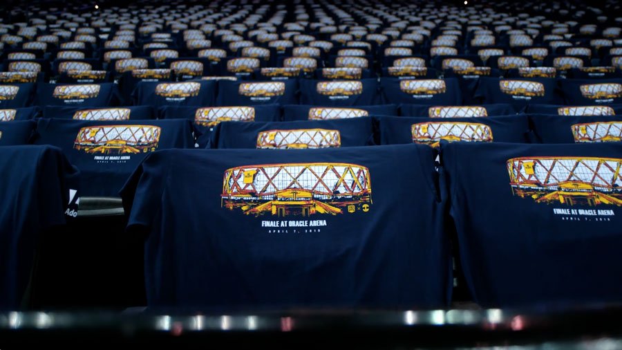 Finale tees on the seats at Oracle.