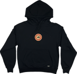 Front side view of black limited edition collector's hoodie with small Panther Power circle graphic on the chest.