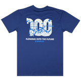 Blue T-Shirt with EBMUD Centennial Celebration Graphic  & Flowing Into The Future Wordmark