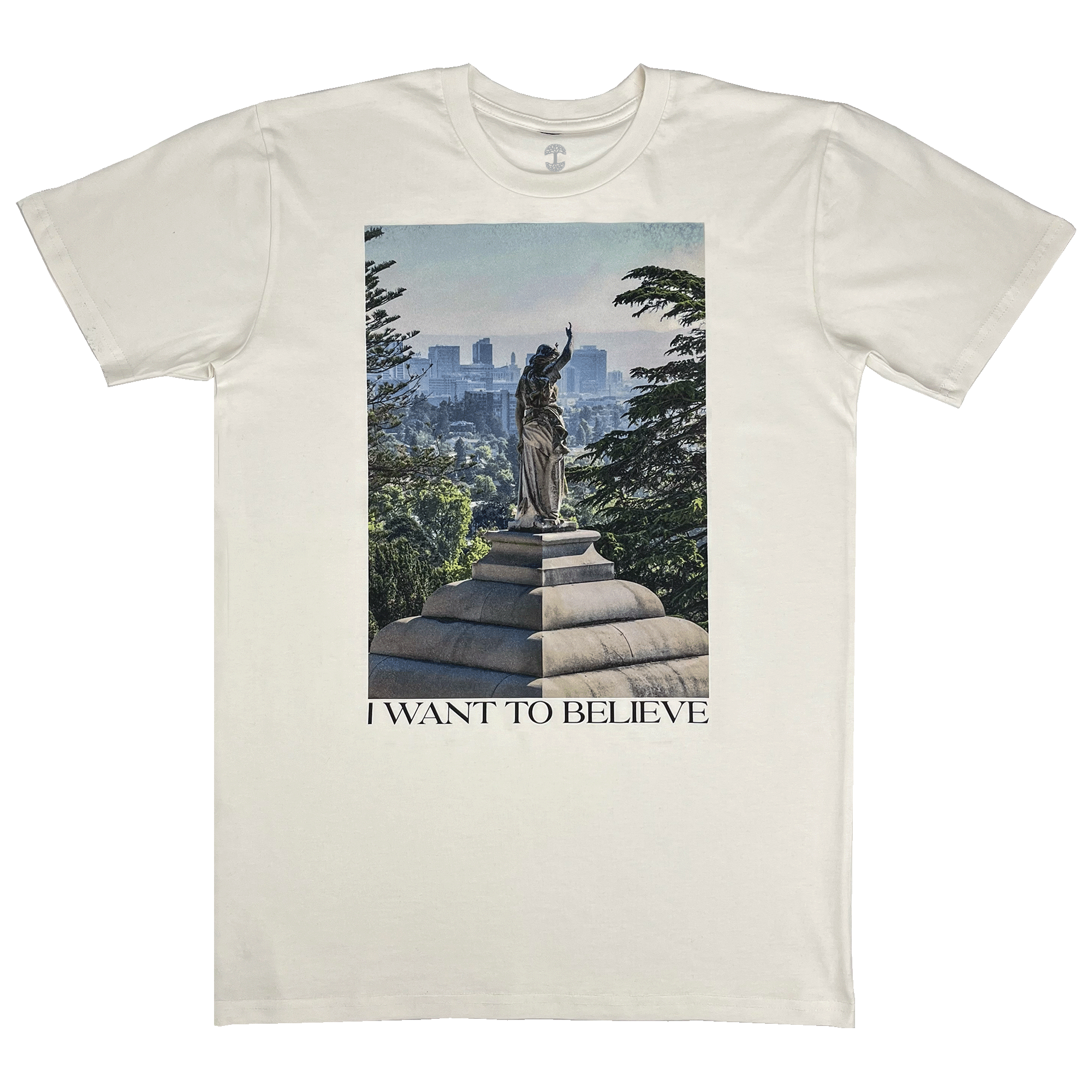 Image of Tomb of Charles Miner Goodall, Mountain View Cemetery on natural colored cotton t-shirt.