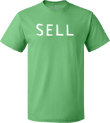 White print of Sell on front of Kelly tee.
