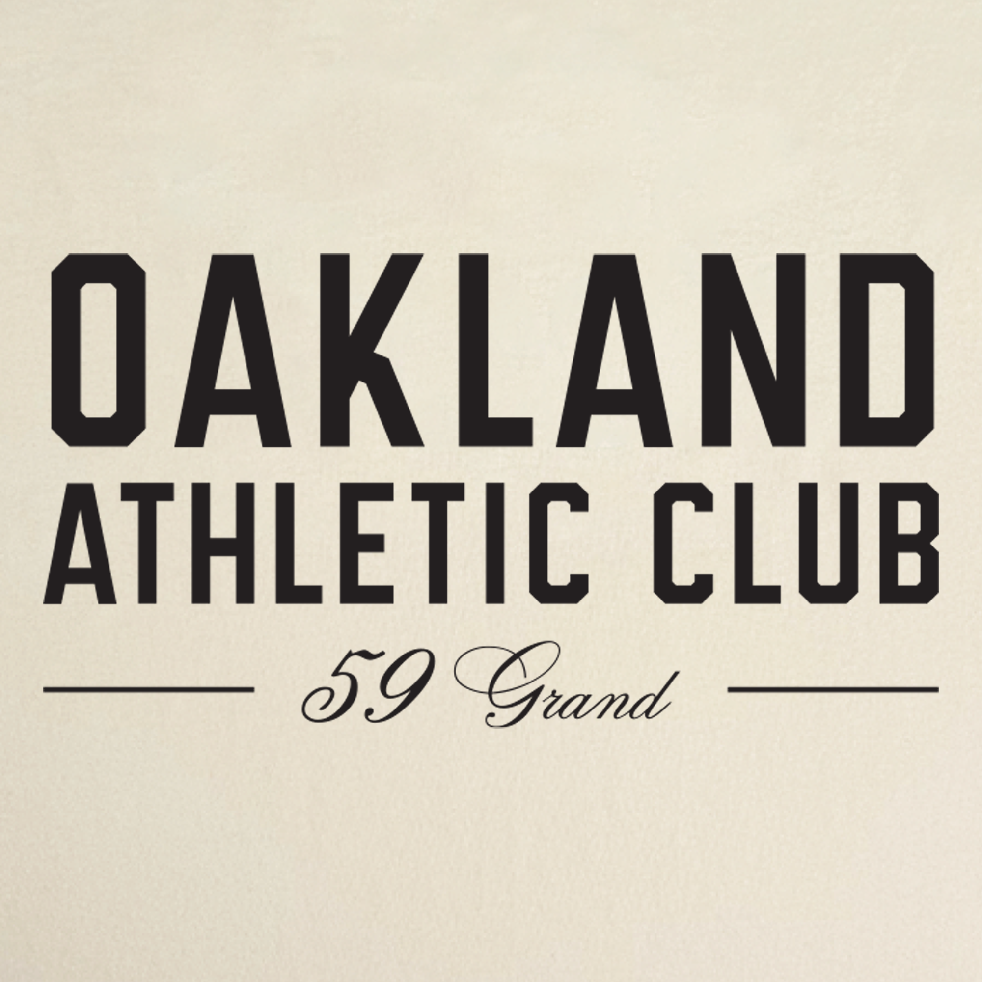 In bold, uppercase black lettering on a cream background, the Prestigious Tee by OAC features “OAKLAND ATHLETIC CLUB” across the chest in a classic, heritage-inspired style. Beneath this, elegant script spells out “59 Grand,” framed by two horizontal lines—capturing the timeless look and feel of premium heavy-weight cotton.