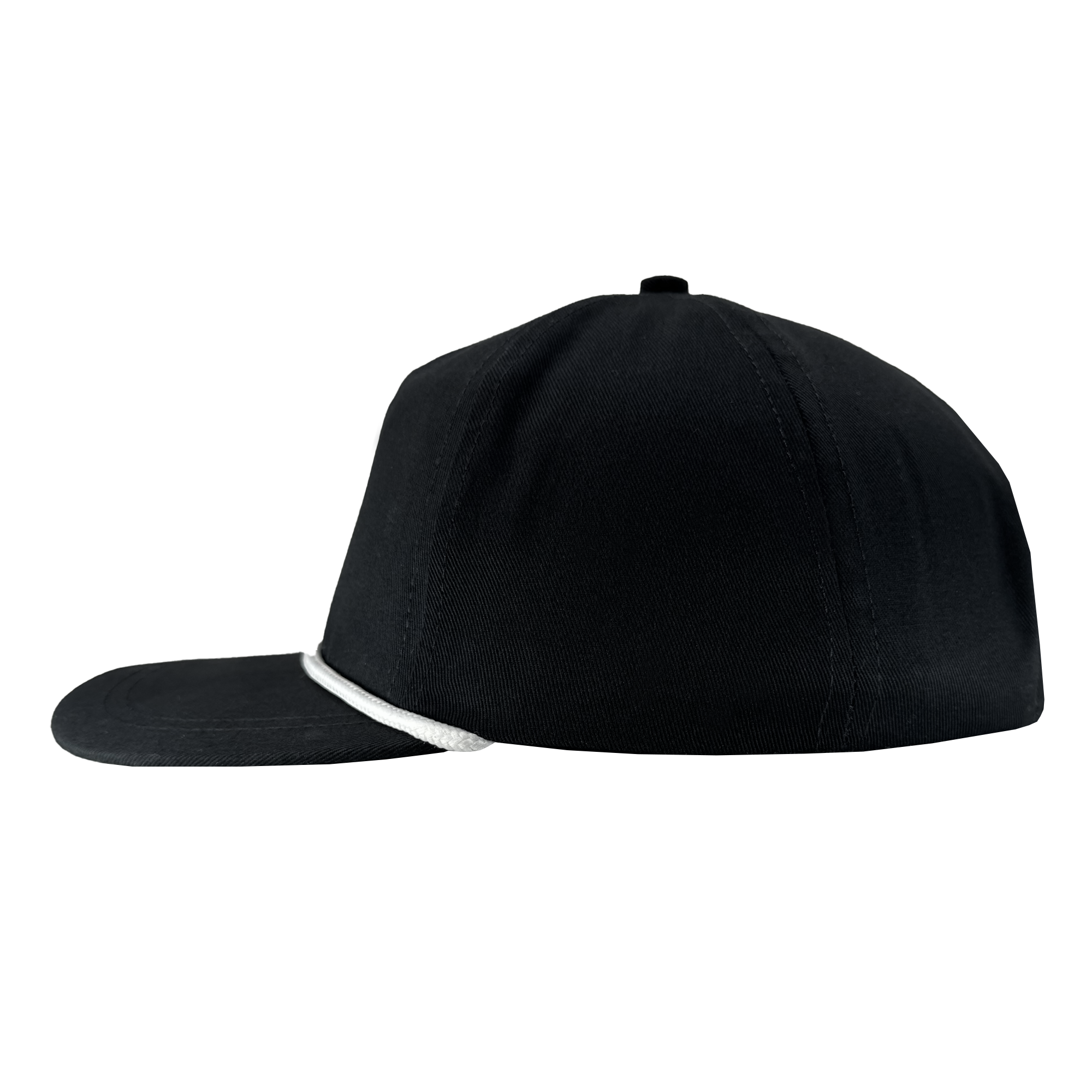 The Oakland Ballers Classic Golf Cap features a flat brim and white rope detail, embodying the minimalist style of Oakland's Pro Baseball Team. Pictured in side profile against a white background, it reflects the essence of their Pioneer League journey.