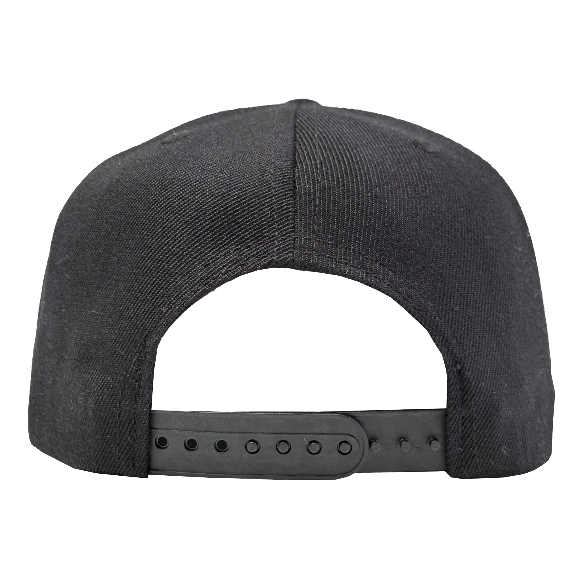 The Oakland Ballers Script Snapback by Oakland Ballers is a black snapback hat with visible stitching, a structured shape, an adjustable strap, and embroidered Ballers Script on the back.