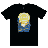 Front view of a black t-shirt with Hiero Valley, Hieroglyphics Hip Hop Graphic on the front chest.