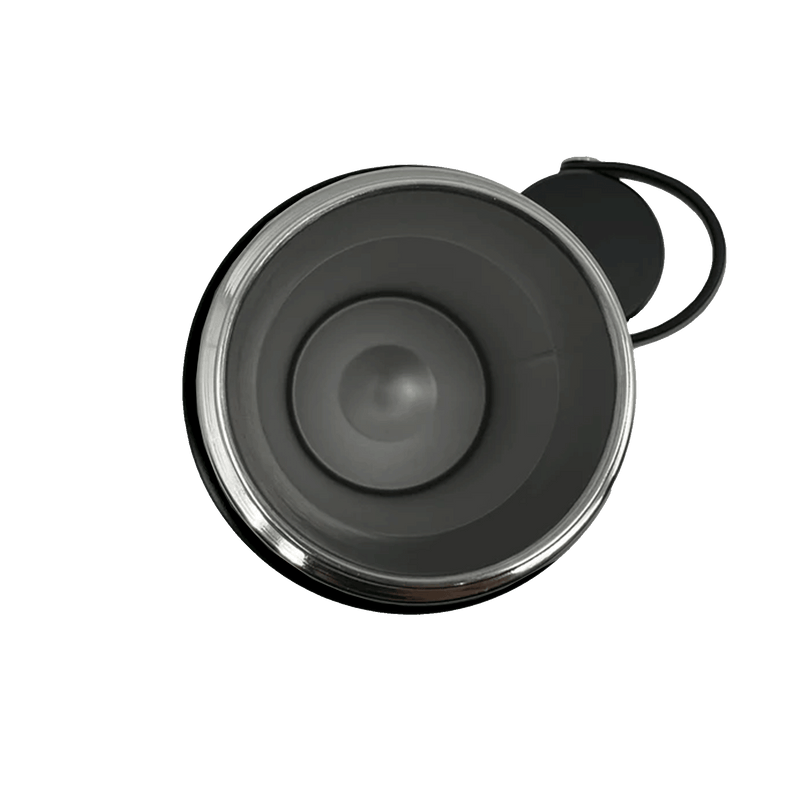 Close-up of the black screw-on lid for 32 oz Oaklandish water canteen.