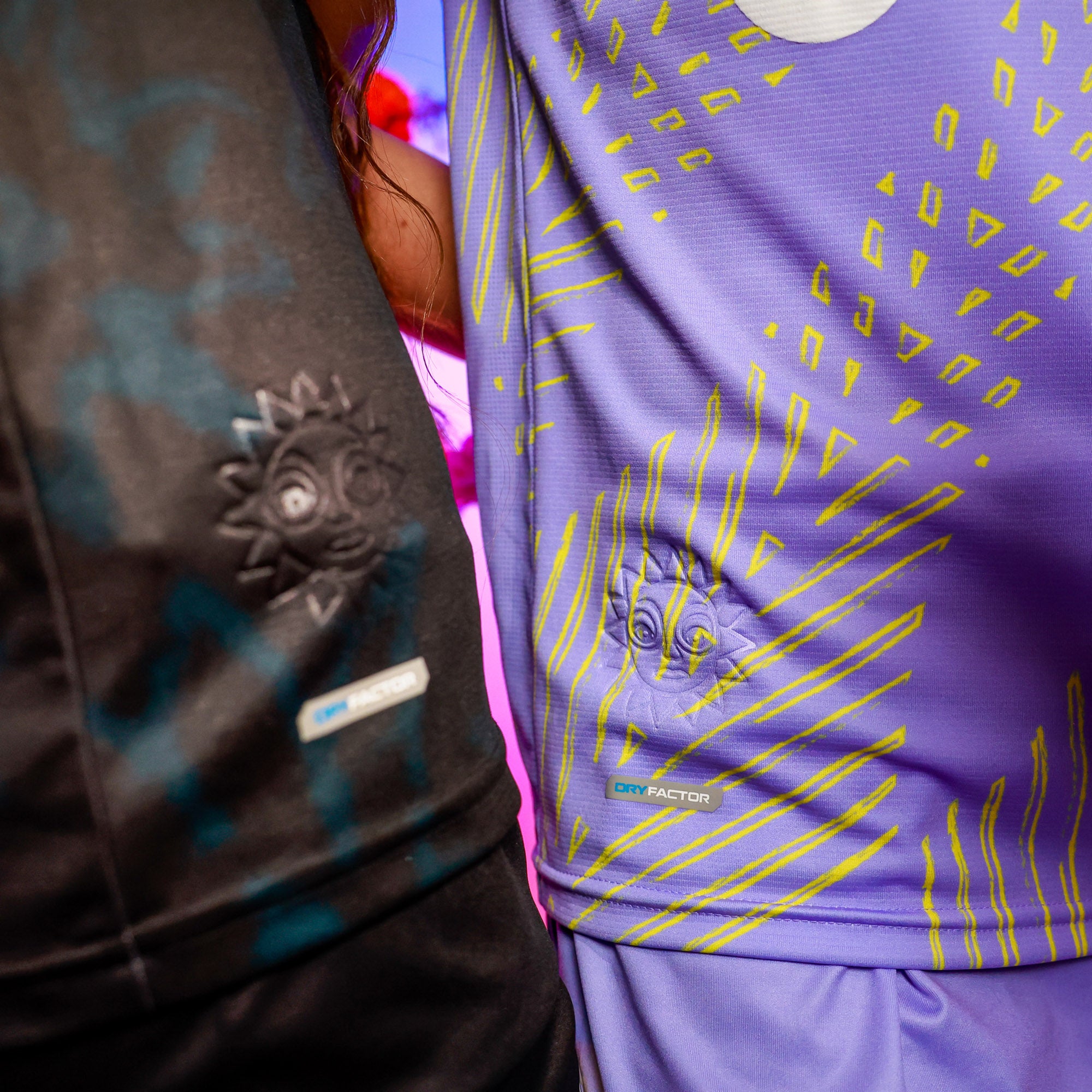 Embossed detail on models.
