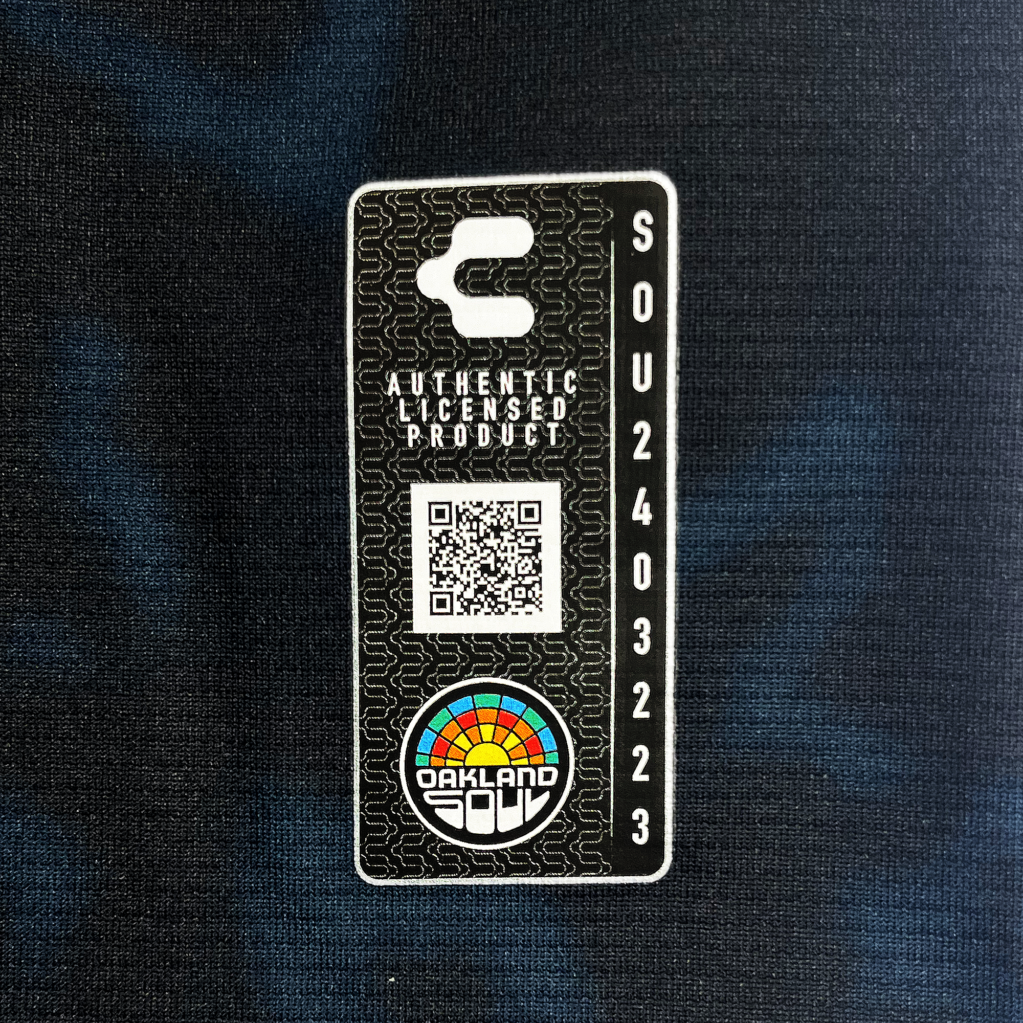 Detailed view of Oakland Soul authentication QR code/