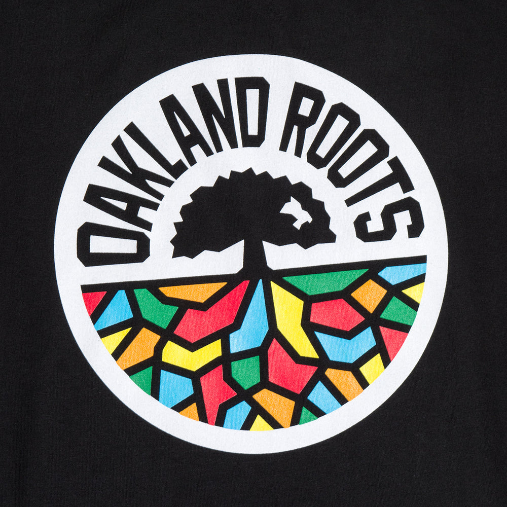 Women's T-Shirt - Oakland Roots SC Logo, Black Cotton