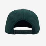 Back of forest green hat with adjustable snapback and Oaklandish tag.