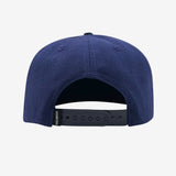 Back of royal blue hat with adjustable snapback and oaklandish tag.