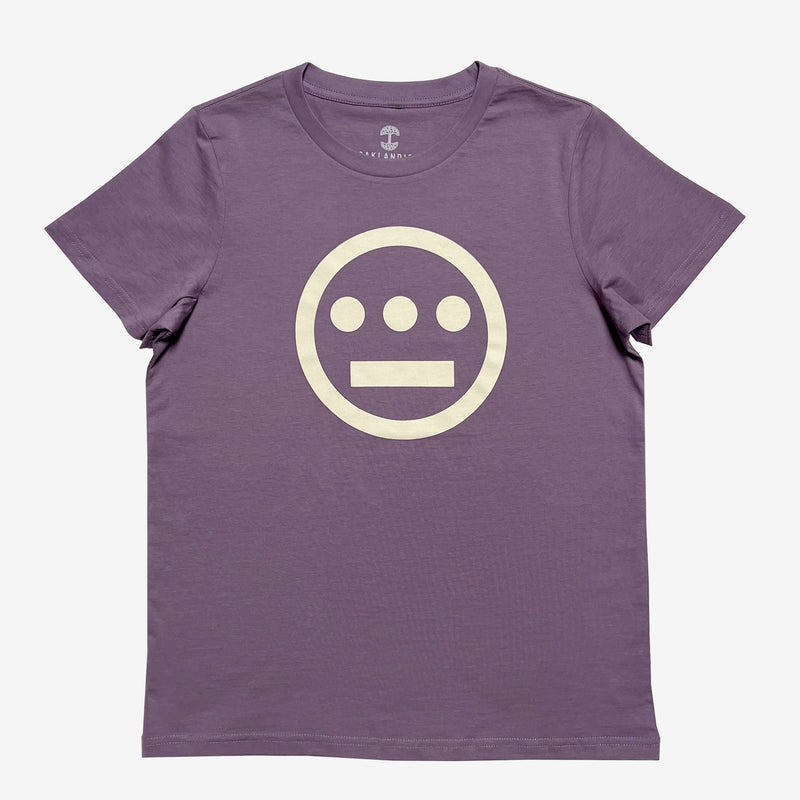 Mauve t-shirt with white Hieroglyphics Hip-Hop logo on center chest.