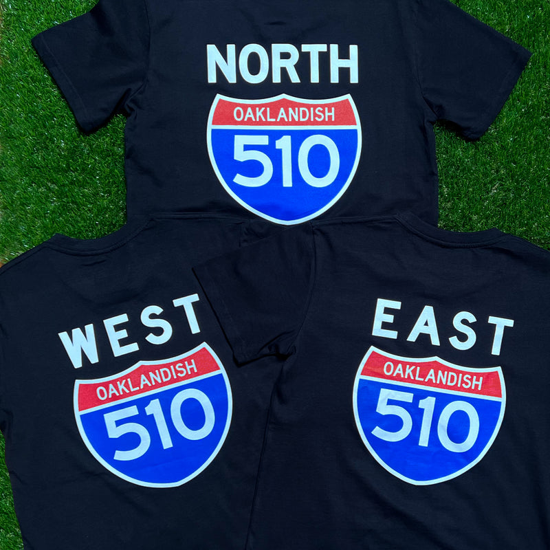 T-Shirt - East Oakland Interstate, Black Cotton