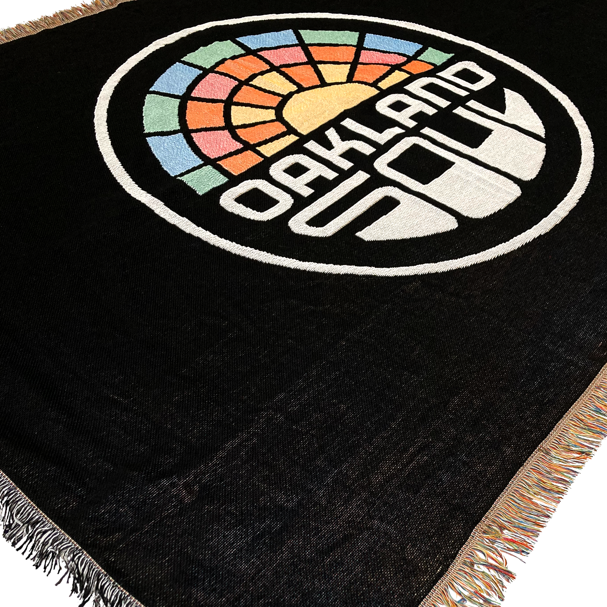 Detailed close up image of Oakland Soul throw blanket.