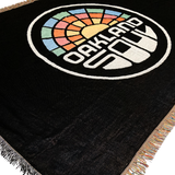 Detailed close up image of Oakland Soul throw blanket.