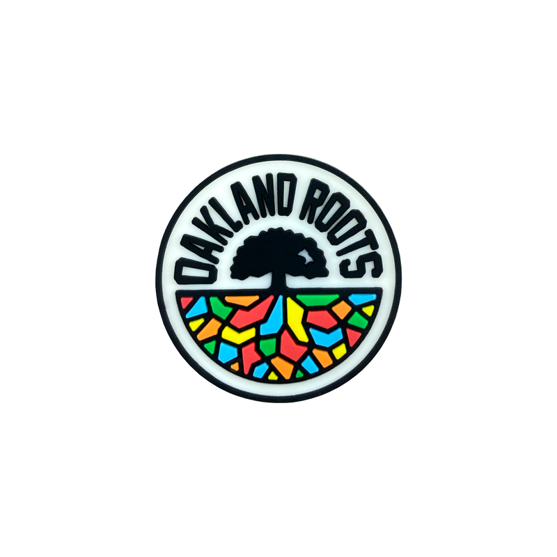 Full-color Oakland Roots SC logo pvc shoe charm.
