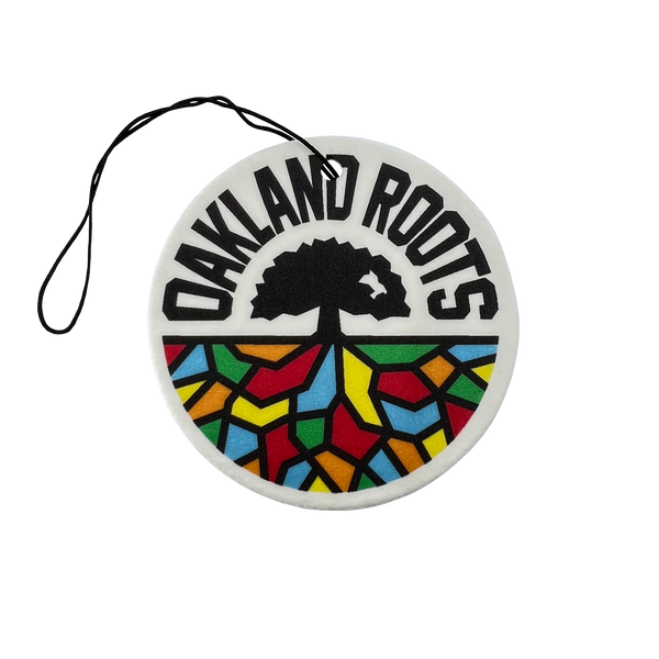 Round air freshener with full-color Roots SV logo with a string to hang.