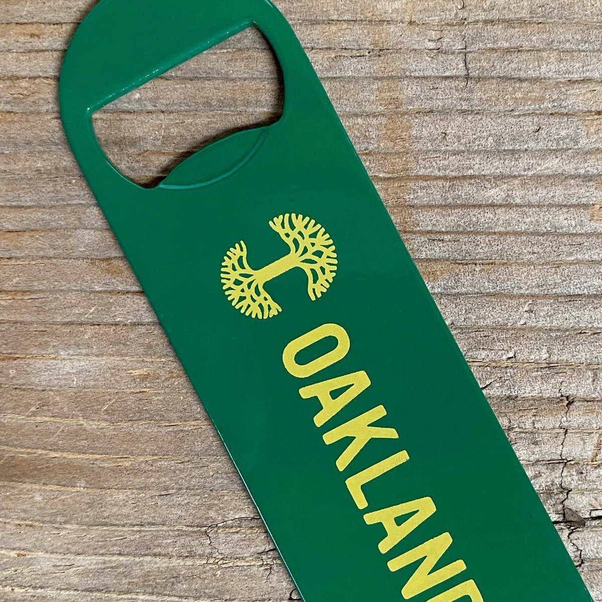Bottle Opener - Oaklandish, Paddle Style, Stainless Steel, Green