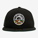 Black New Era cap with full-color circle Roots SC mosaic logo on crown.