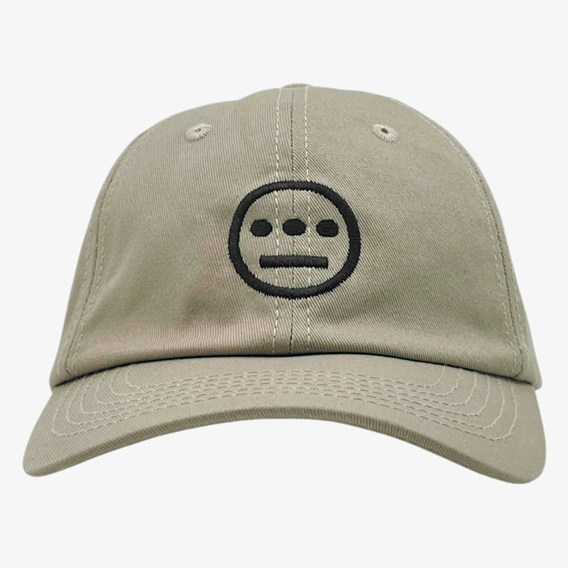 Dad cap with black embroidered Hiero hip-hop crew logo on crown.