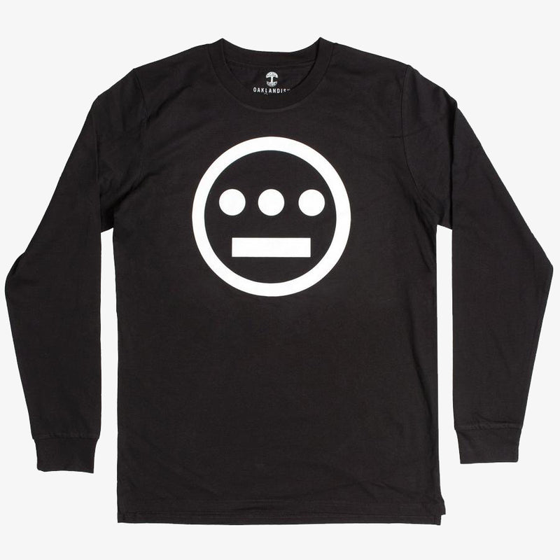 Long sleeve black t-shirt with white Hieroglyphics Hip-Hop logo on center chest. 