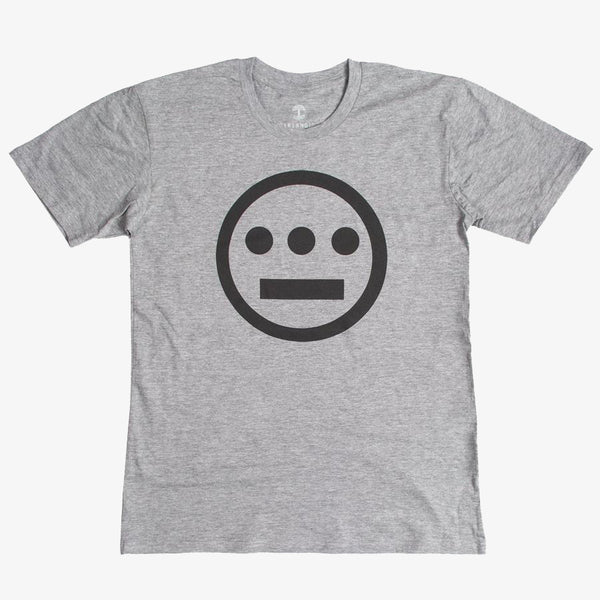 Grey t-shirt with black Hieroglyphics Hip-Hop logo on center chest. 