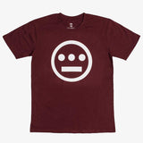 Burgundy t-shirt with white Hieroglyphics Hip-Hop logo on center chest. 