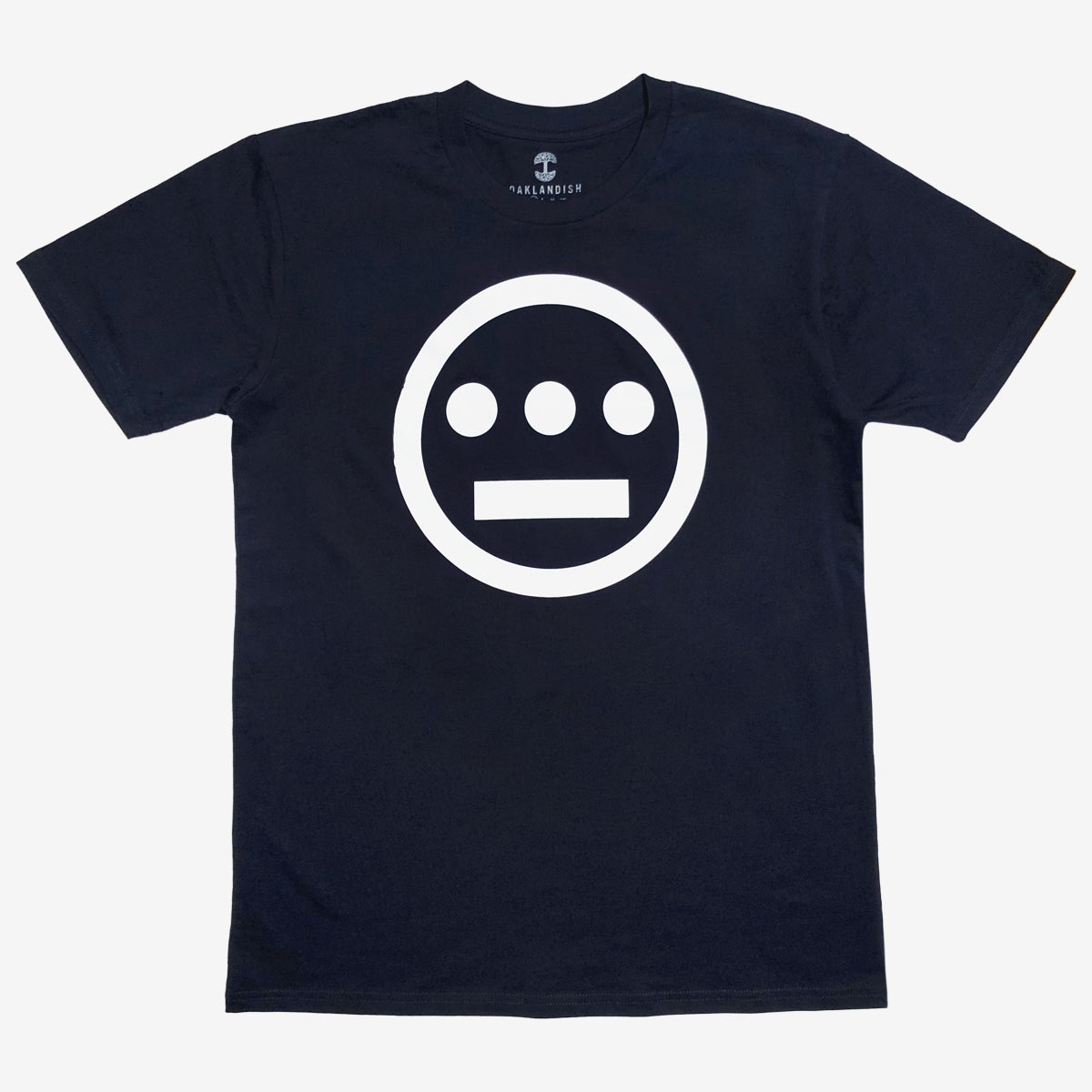 Navy t-shirt with white Hieroglyphics Hip-Hop logo on center chest. 