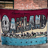 Photo image outside of throw Blanket - Greetings From Oakland, Cotton, Made in USA