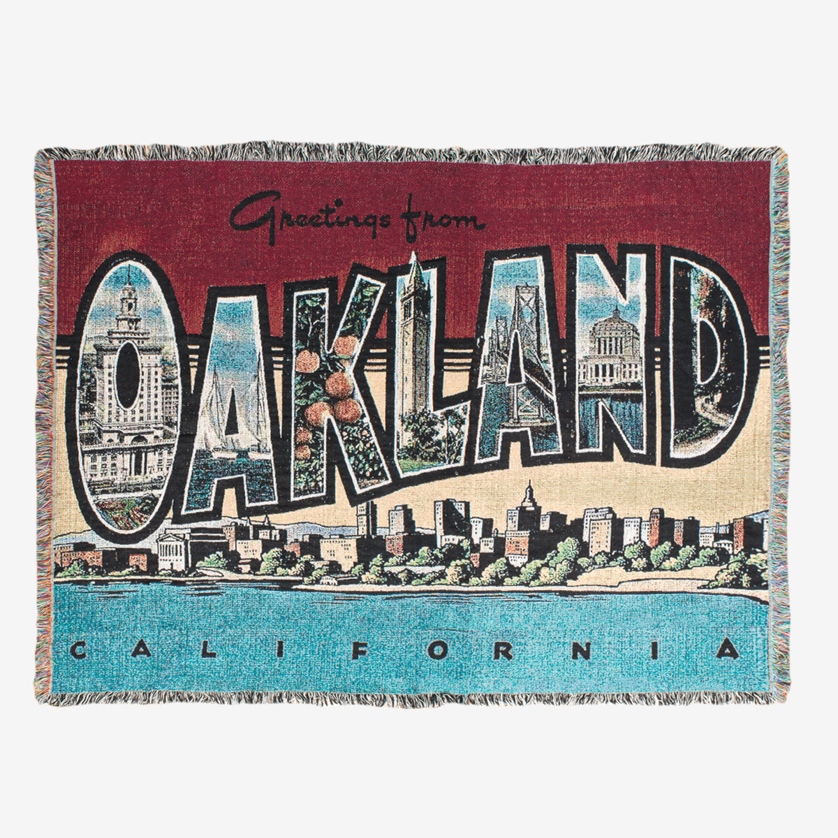 Throw Blanket - Greetings From Oakland, Cotton, Made in USA