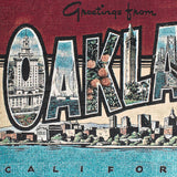 Detailed close up of throw Blanket - Greetings From Oakland, Cotton, Made in USA